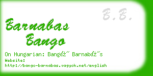 barnabas bango business card